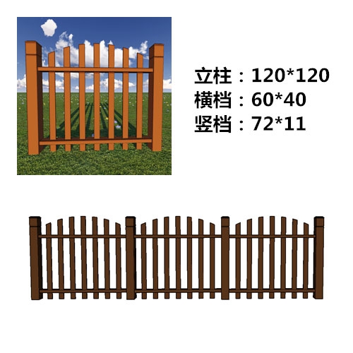 嘉兴塑木围栏材生产销售厂家-弧形塑木围栏款式图