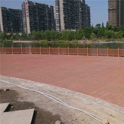 嘉兴景区休闲广场塑木地板栏杆施工案例