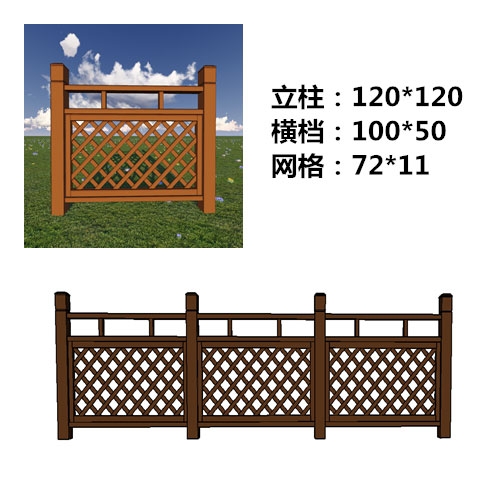 嘉兴塑木护栏厂家销售-塑木围栏尺寸示意图