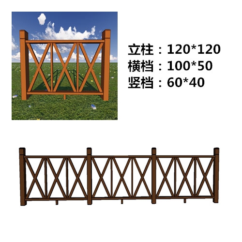 嘉兴塑木围栏厂家直销-塑木护栏材料尺寸组合