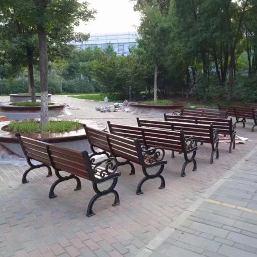 嘉兴社区休闲公园木塑公园椅销售案例