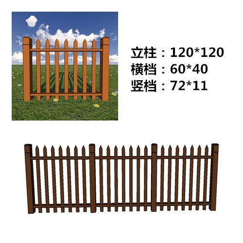 嘉兴塑木围栏施工厂家-塑木篱笆尺寸款式图